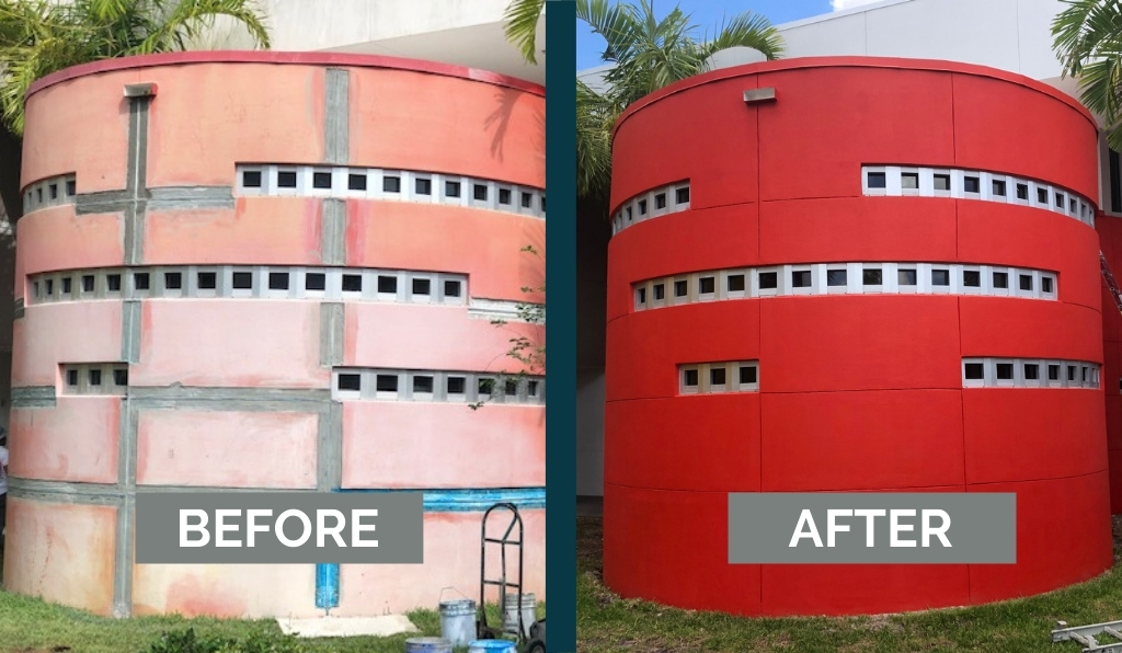 JAFCO buildings before & after neverfade coatings