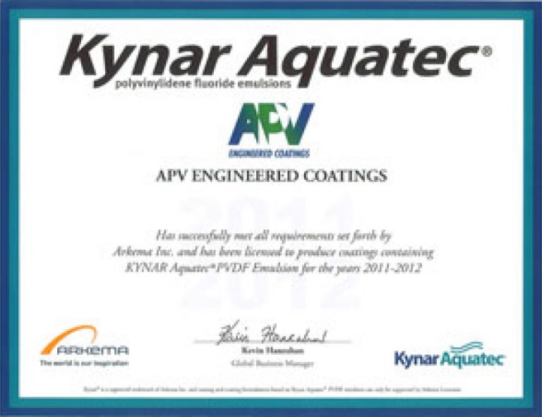 Kynar Licensee Certificate