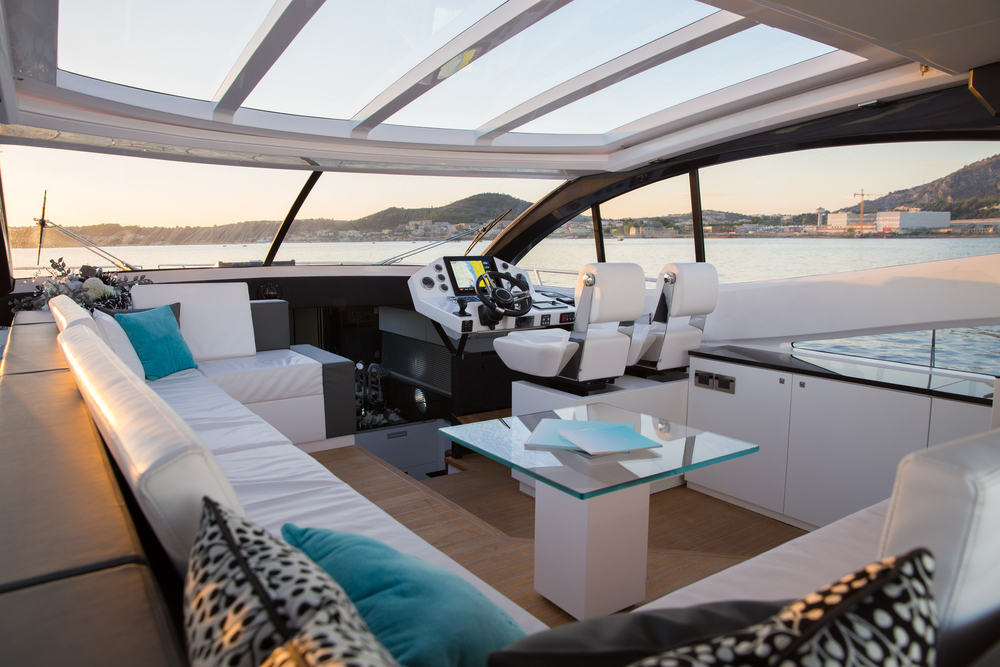 Inside of a luxury yacht